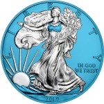 USA American Silver Eagle Walking Liberty SPACE BLUE series SPACE EDITION $1 Dollar Silver Coin Galvanic plated 1 oz